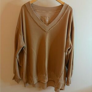 Oversized Dusty Pink Aerie V-Neck Sweater